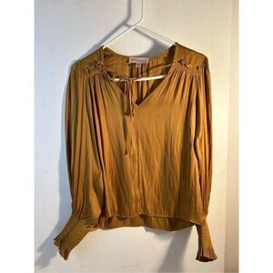 Philosophy republic clothing shirt ballon sleeves‎ mustard color small rn#93178